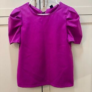 SHEIN Vibrant Purple Puff Sleeve Blouse